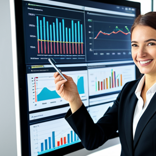 Home 7 Social Media Marketing**
"A professional marketer in a modern office, analyzing social media analytics on a large screen, surrounded by charts and graphs. She is fully clothed in appropriate business attire, smiling confidently. The scene is well-lit and conveys a sense of expertise and data-driven success. Safe for work, perfect anatomy, correct proportions, professional environment, high quality."
**