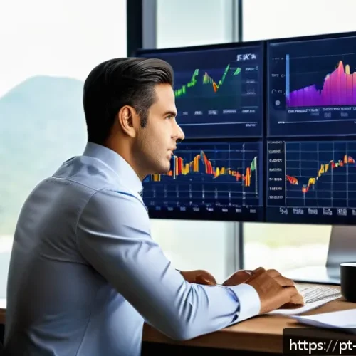 Home 33 주식 배당금 수익 - A professional Brazilian investor in a modern home office setting, analyzing dividend stock charts o...