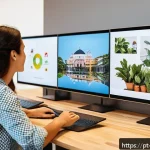 Home 20 회원제 사이트 수익 모델 - A vibrant and modern co-working space filled with diverse professionals engaging in a virtual commun...